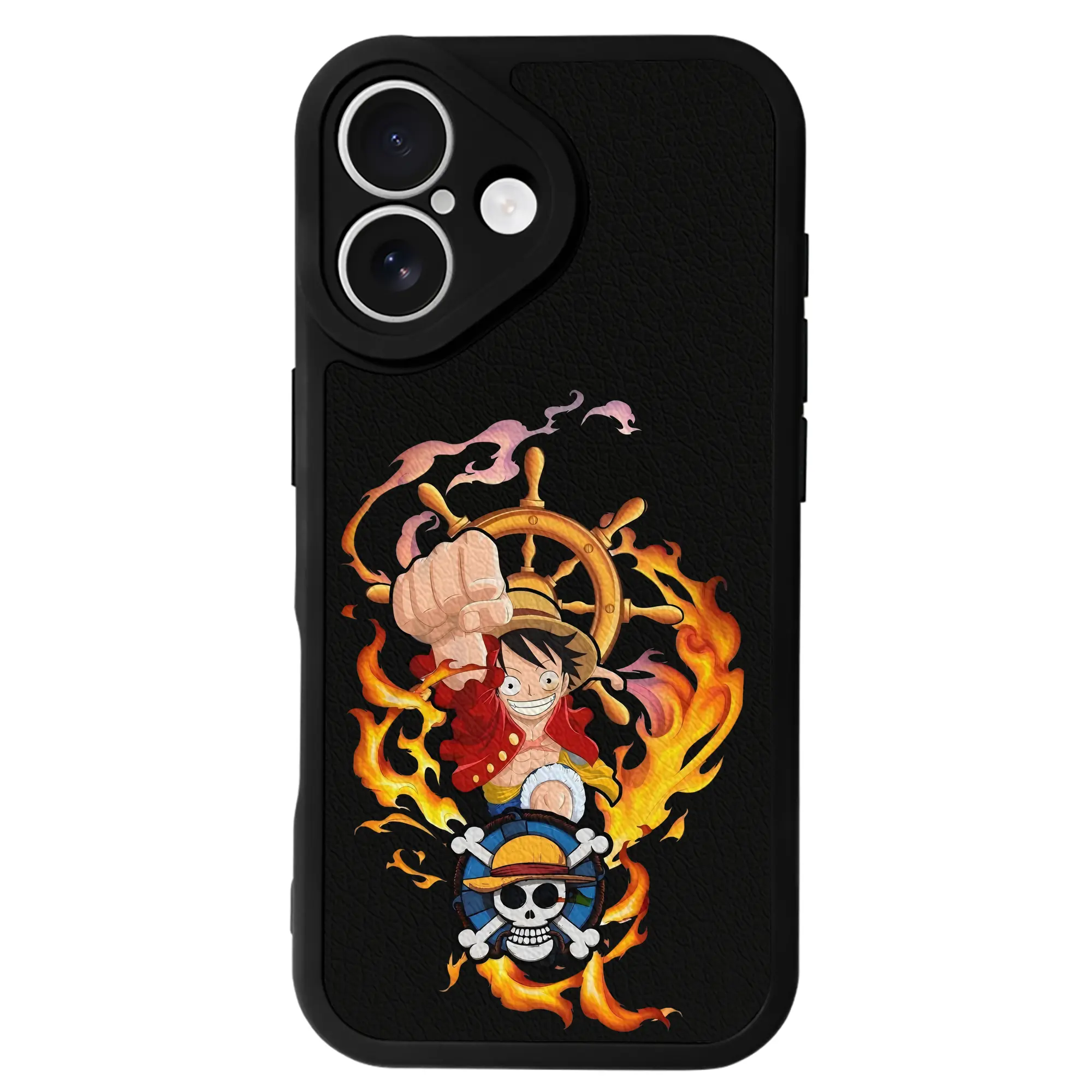 ワンピース グッズ モンキー・D・ルフィ - IPhone 16シリーズ対応 ・ シリコンスマホケース ・ レザー調 ・ 高精度フィット ・ 耐衝撃 ・ ワイヤレス充電対応 ・ 精密カット